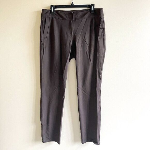 Eileen Fisher Dress Ankle Crop Pants Brown Tapered Pockets Womens Size‎ M Career - Picture 1 of 8